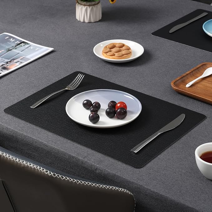 Myir JUN Placemats Dual Sided, Faux Leather Place Mats Set of 8 Indoor Placemats - Image 8