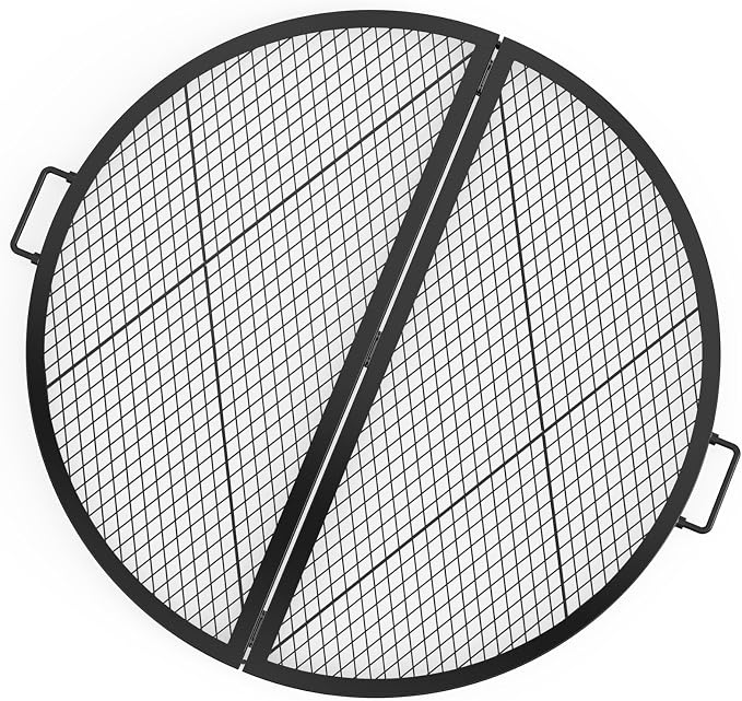 Stanbroil X-Marks Fire Pit Cooking Grill Grates, Foldable Round Cooking Grate by Stanbroil