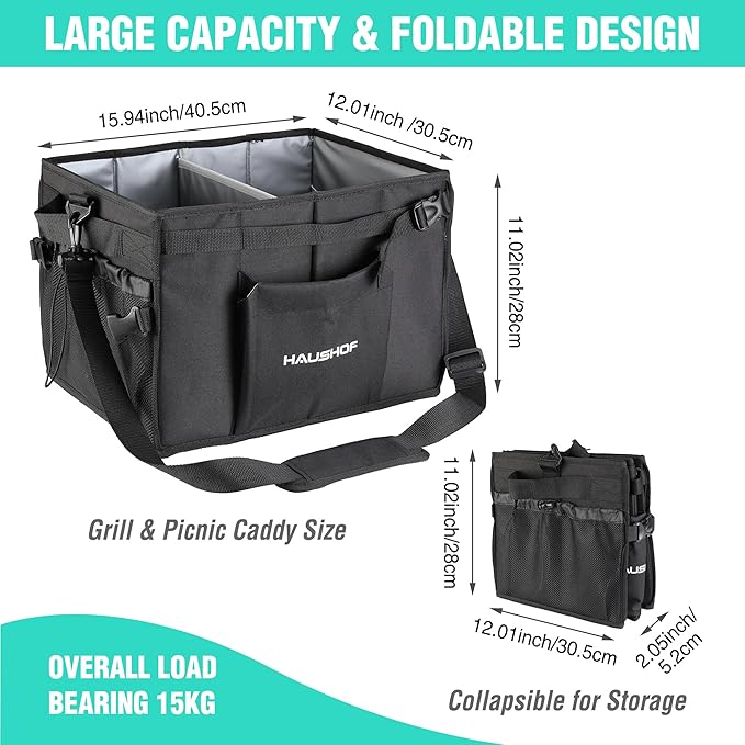 HAUSHOF Large Grill and Picnic Caddy - Image 2