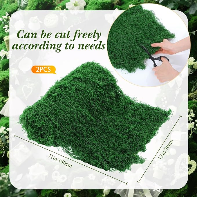 Zeyune 2 Pcs Fake Moss Table Runner - Image 2