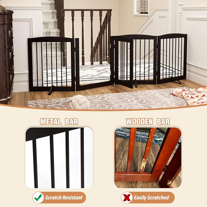 Freestanding Dog Gate with Door, Pet Gate - Image 4