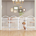 UDD Metal Folding Dog Gate Indoor 96" Extra Wide, Freestanding No Drilling Pet by UDD