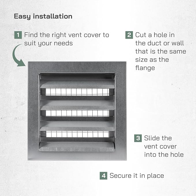Vent Systems 8" x 8" Inch Galvanized Steel Industrial Air Return Grille - Image 4