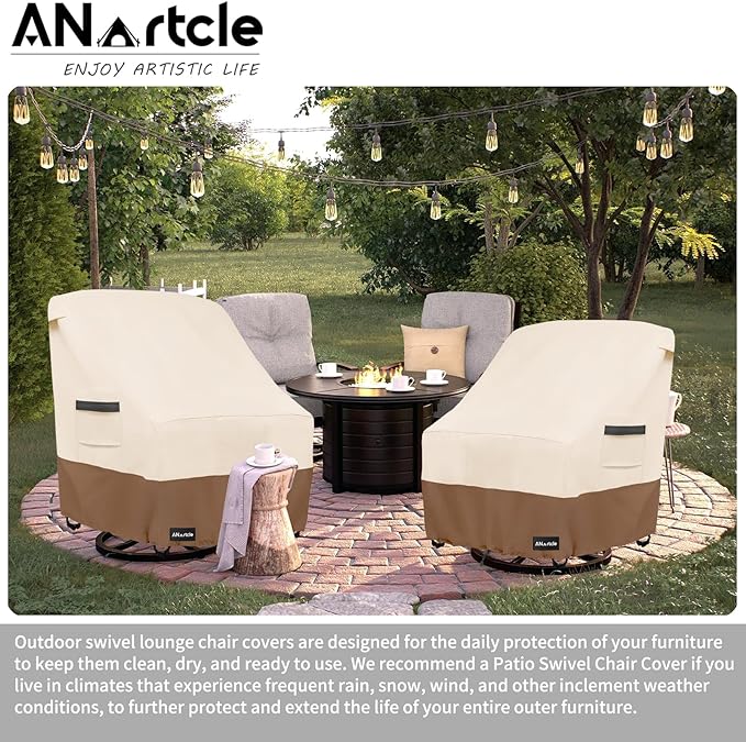 Patio Chair Covers, 600D Waterproof Heavy Duty Outdoor Lawn Patio Furniture - Image 5