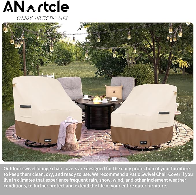 Patio Chair Covers, 600D Waterproof Heavy Duty Outdoor Lawn Patio Furniture - Image 6
