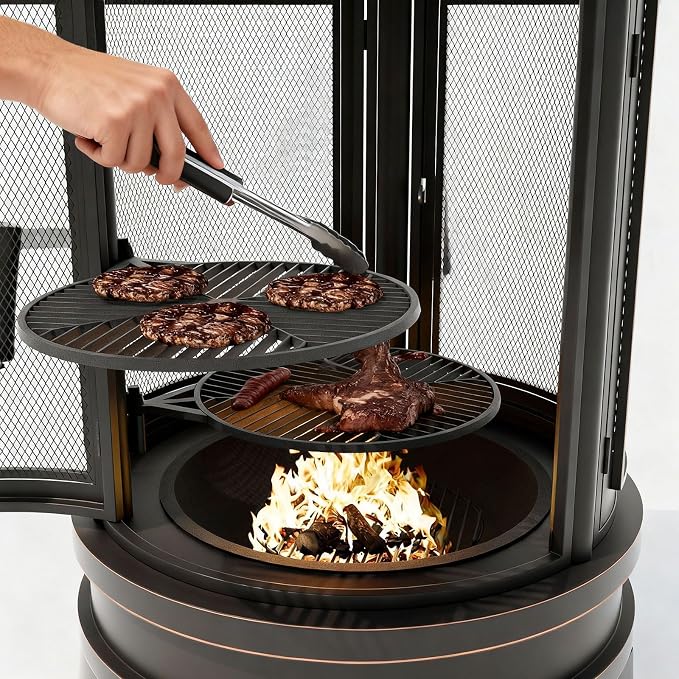 ALAULM Metal Chiminea Fire Pit - Image 3