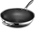 HexClad Hybrid Nonstick 12-Inch Wok, Stay-Cool Handle, Dishwasher-Friendly by HexCladHybridCookware