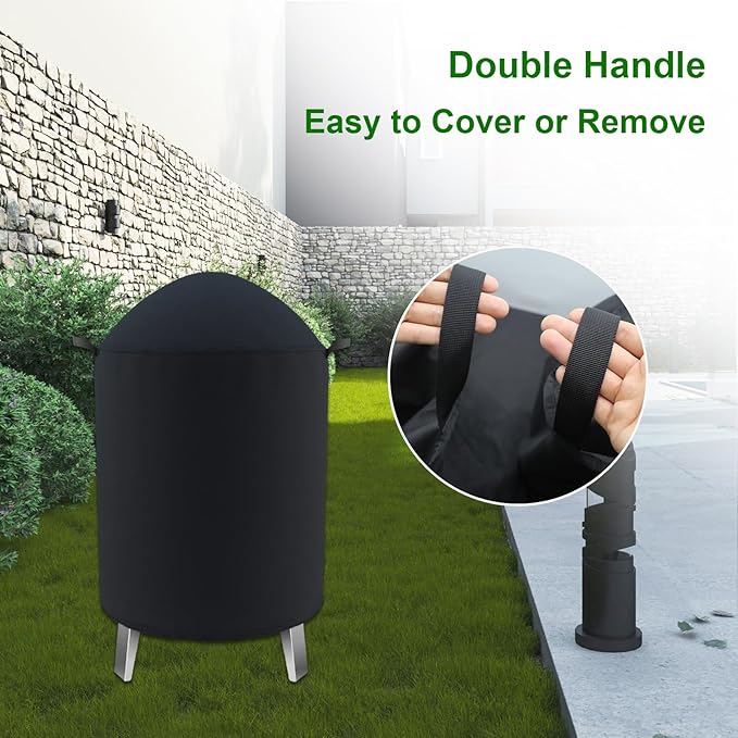Outdoor Round Vertical Smoker Cover Fits Big Horn Outdoors 16", Outvita 17" & - Image 4