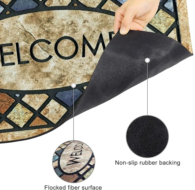 CHICHIC Welcome Door Mat 24x 36 Inch Front Doormat Outdoors - Image 4