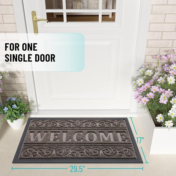 OLANLY Welcome Door Mat Indoor Outdoor Entrance, Heavy Duty Sturdy Front Door - Image 2