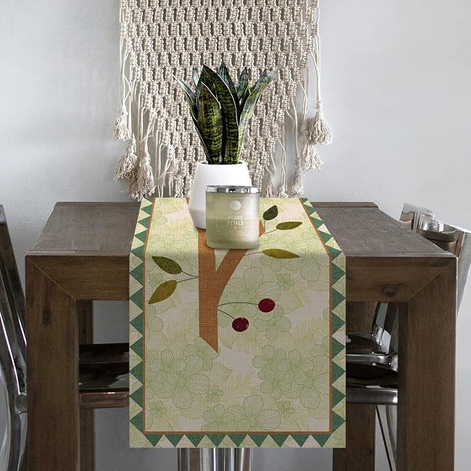 Seliem Summer Tree Branches Birds Table Runner, Cardinal Home Kitchen Dining - Image 6