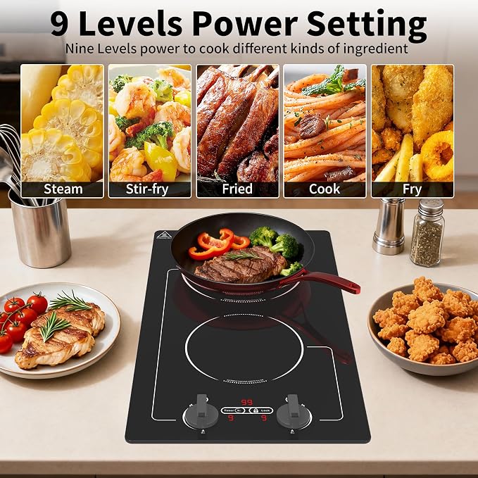 VBGK Induction Cooktop, 110V 2300W 2 burner hot plate - Image 4