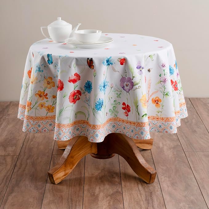 Maison d' Hermine Table Cloth Round Table 100% Cotton 69 Inches Tablecloth - Image 9