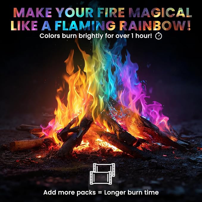 Magical Flames Fire Color Packets, Vibrant Multi-Color Fire - Image 3