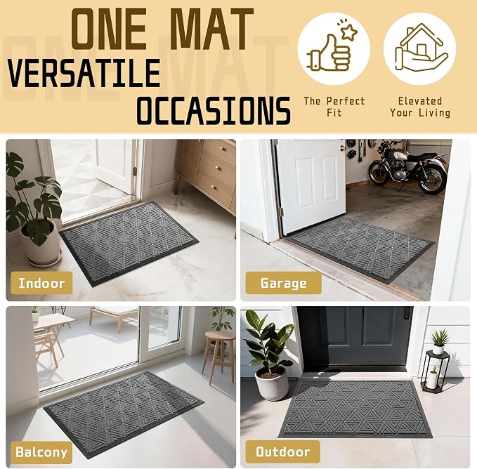 Yimobra Large Door Mat 36x24, All-Weather Waterproof Non-Slip Welcome Matt - Image 6