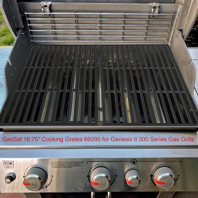 GasSaf 18.75" Grill Grates for Weber Genesis II/LX 300 Grills, Cast Iron Grates - Image 7