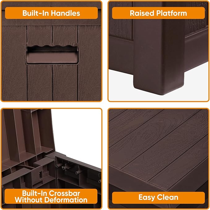 ZYJOYY 51 Gallon Resin Deck Box, Outdoor Storage Box Waterproof - Image 7