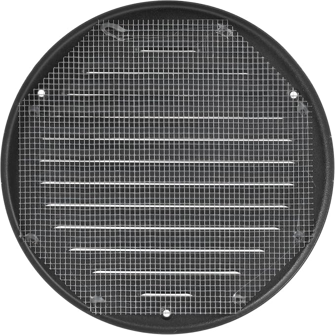 Round Ventilation Grille / 6'' Inch Inside Measurement/Black Metal Air Vent - Image 3