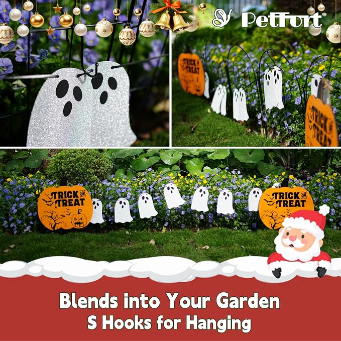 Garden Fence Panels, 17 in x 12.6 ft Flower Bed Fencing - Image 7