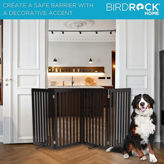 INTERNET'S BEST Dog Gate with Support Feet, Indoor Freestanding Pet Barrier - Image 2