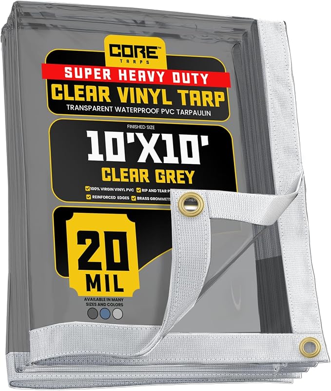 Core Tarps 20 Mil Extreme Heavy Duty Clear Tarp by CoreTarps
