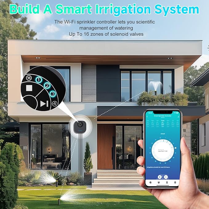 Smart Sprinkler Controller, 16-Zone/Station Irrigation System - Image 3
