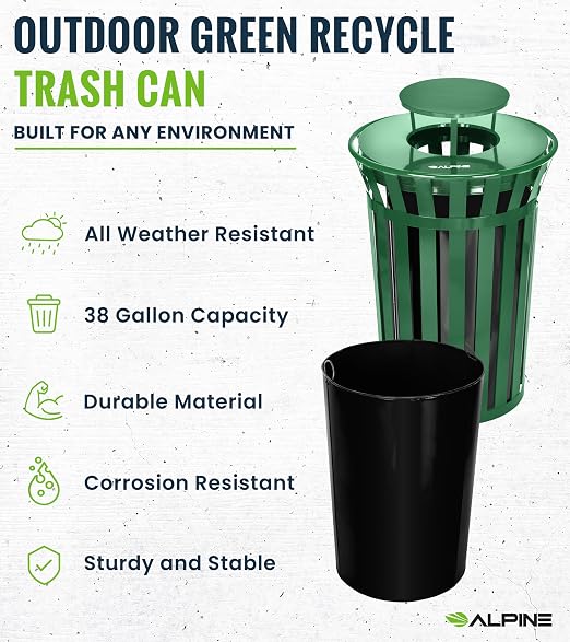 Alpine Commercial Outdoor Trash Can - Image 2