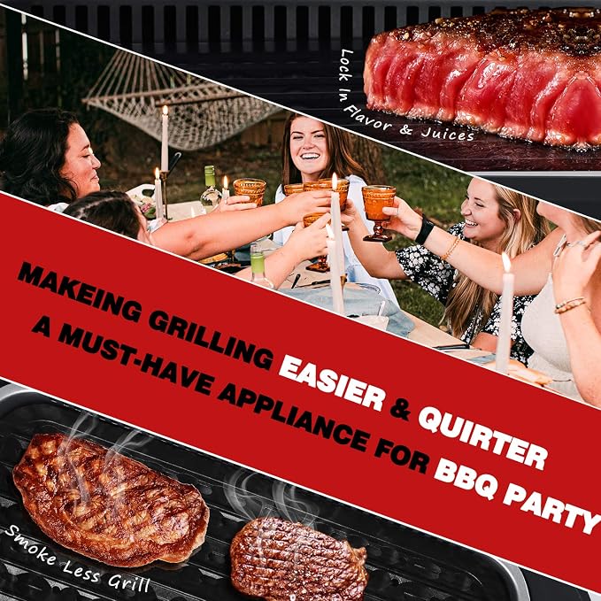Indoor Grill, Techwood 1500W Smokeless Electric Grill - Image 8