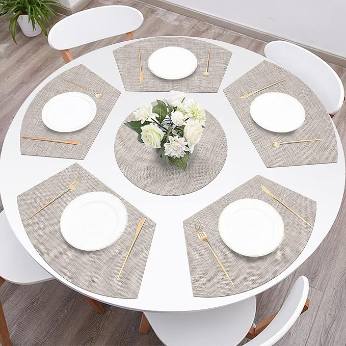 SHACOS Wedge Placemats Set of 8 Woven Vinyl Plastic Placemats - Image 9