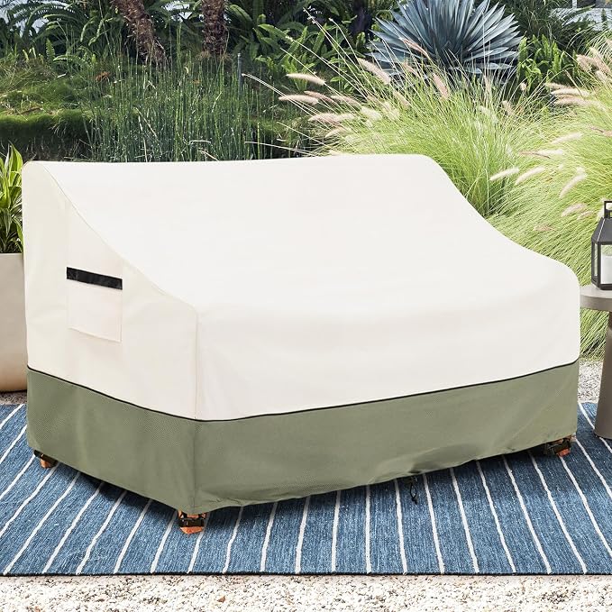 2-Seater Patio Sofa Cover, 58 W x 32.5 D x 31 H Inches Outdoor Couch Cover - Image 8