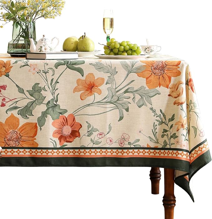French Linen Square Tablecloth, Decorative Table Cover by bilingaier