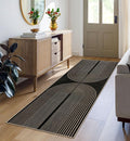 Easy Jute Rainbow Runner Rug, 2x6 Black Washable Rugs Runner by Rugalia
