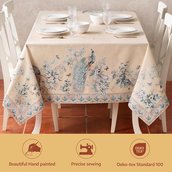 Maison d' Hermine Premium Table Cloth Rectangle Table 100% Combed Cotton 120 x - Image 2