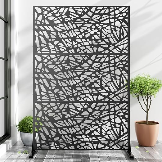 Casaphoria 72" H x 47" W Metal Outdoor Privacy Screen, Freestanding Decorative by Casaphoria