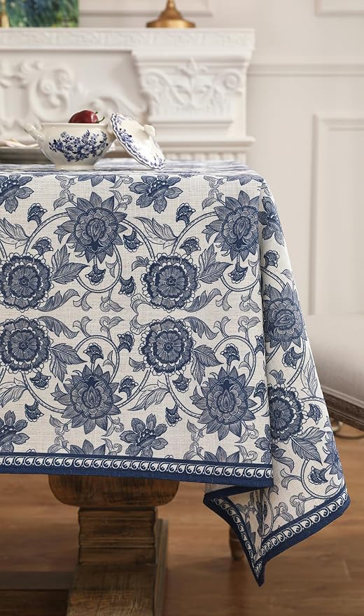 patdrea Designer Small Blue Tablecloth - Image 8
