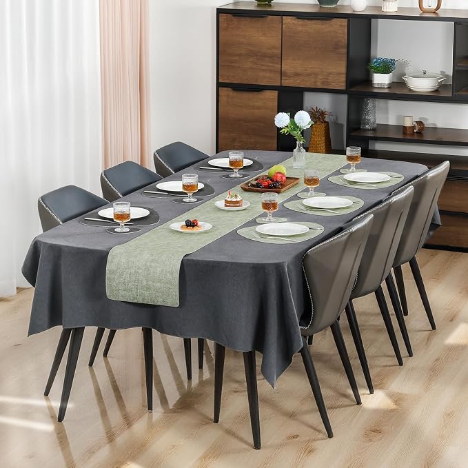 Placemats and Coasters, Washable Reversible Placemats Round Faux Leather - Image 3