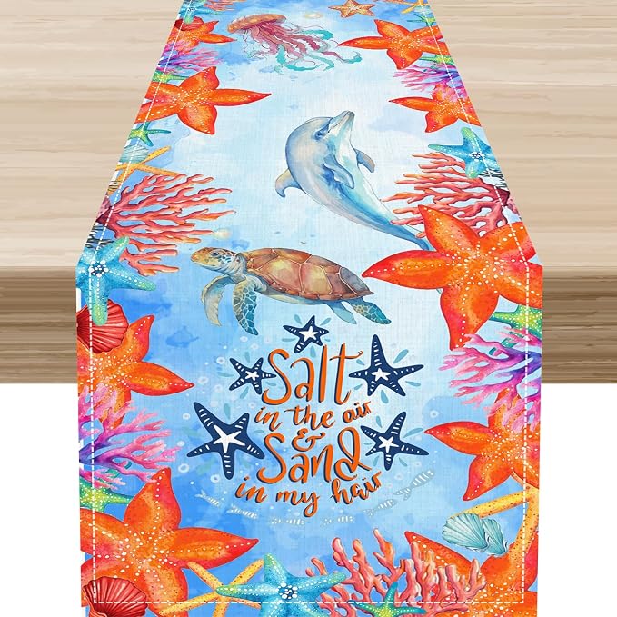 Summer Ocean Table Runner by Unknown