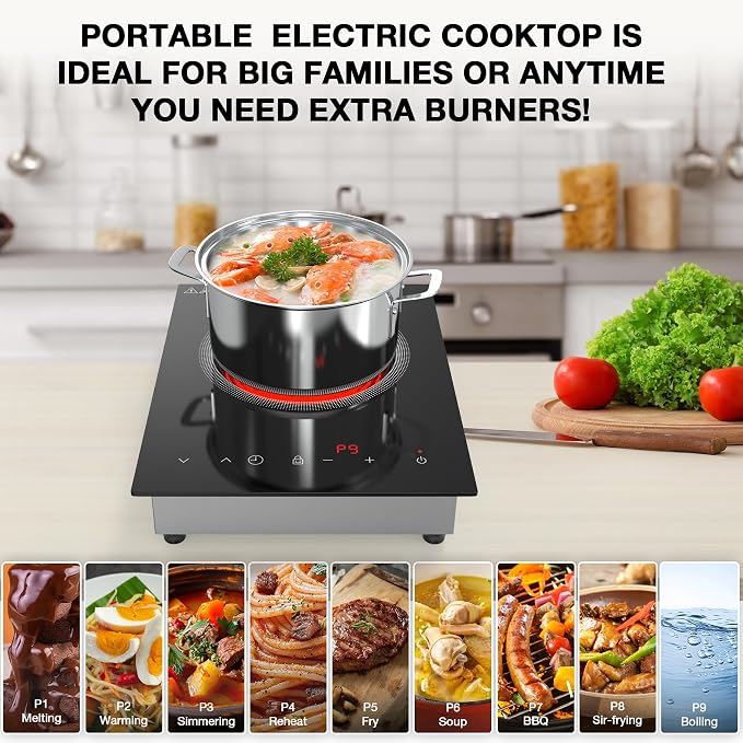 single burner Electric Cooktop, 110V 1800W Electric Stove Top - Image 5