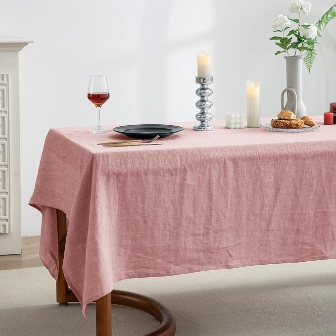 EVERLY 100% Pure Linen Rectangle Tablecloths 60x120Inches - Image 4