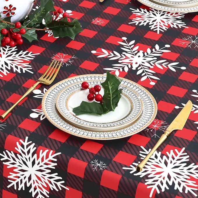 misaya Rectangle Waterproof Vinyl Table Cloth, Wipeable Tablecloth - Image 8