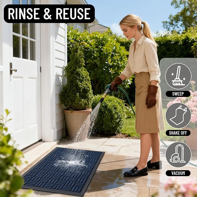 OLANLY Front Door Mat Outside Entrance 29.5x17, Heavy Duty Sturdy Natural - Image 9