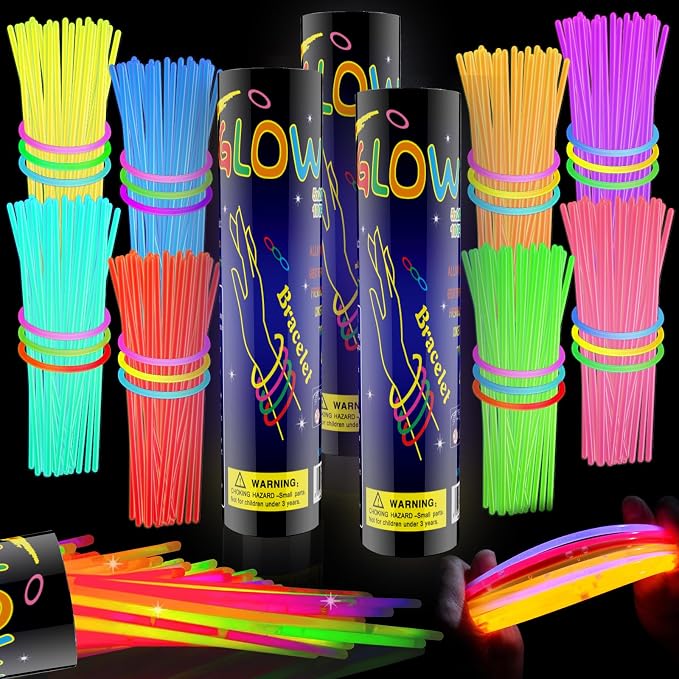 300 Pcs Glow Sticks Bulk Party Pack, Glow in the Dark Light Up Sticks by GlowPartySupplies