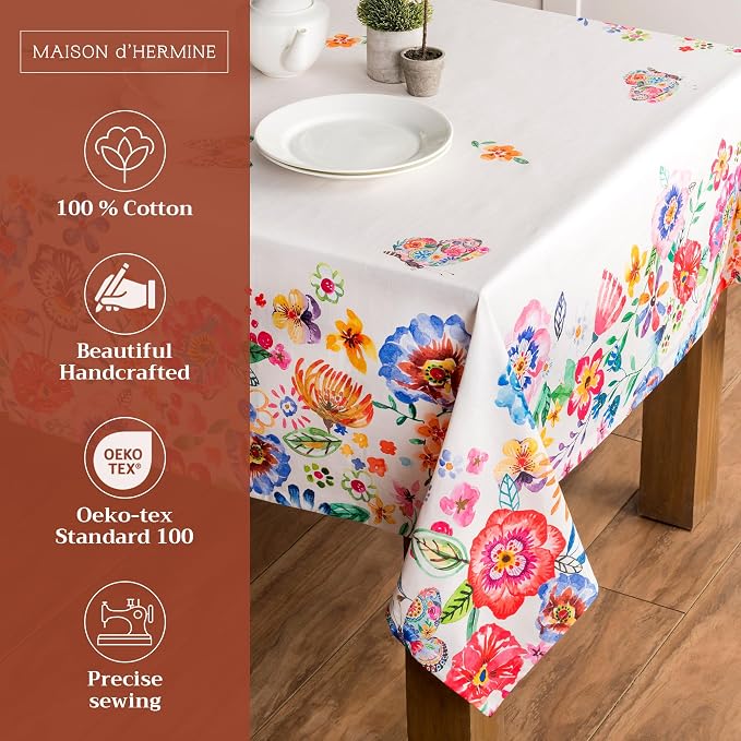 Maison d' Hermine Table Cloth Rectangle Table 100% Cotton 60 x 108 Inches - Image 2