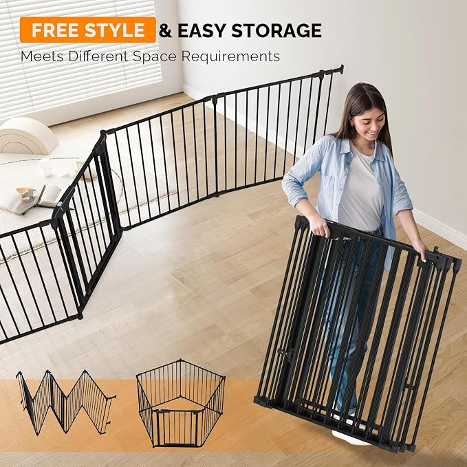 Bonnlo Baby Safety Gate, 82-Inch Configurable Walk-Through Fence - Image 5