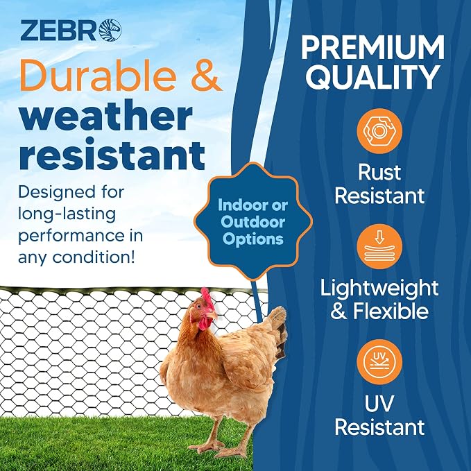Zebro Plastic Chicken Wire Fence – Lightweight Poultry Netting & Garden Fence - Image 3