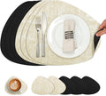 Placemats and Coasters, Washable Reversible Placemats Round Faux Leather by Chitomars