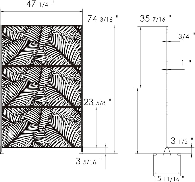 Kozyard Metal Privacy Screen 74" H x 47.2" W Decorative Outdoor Divider - Image 7