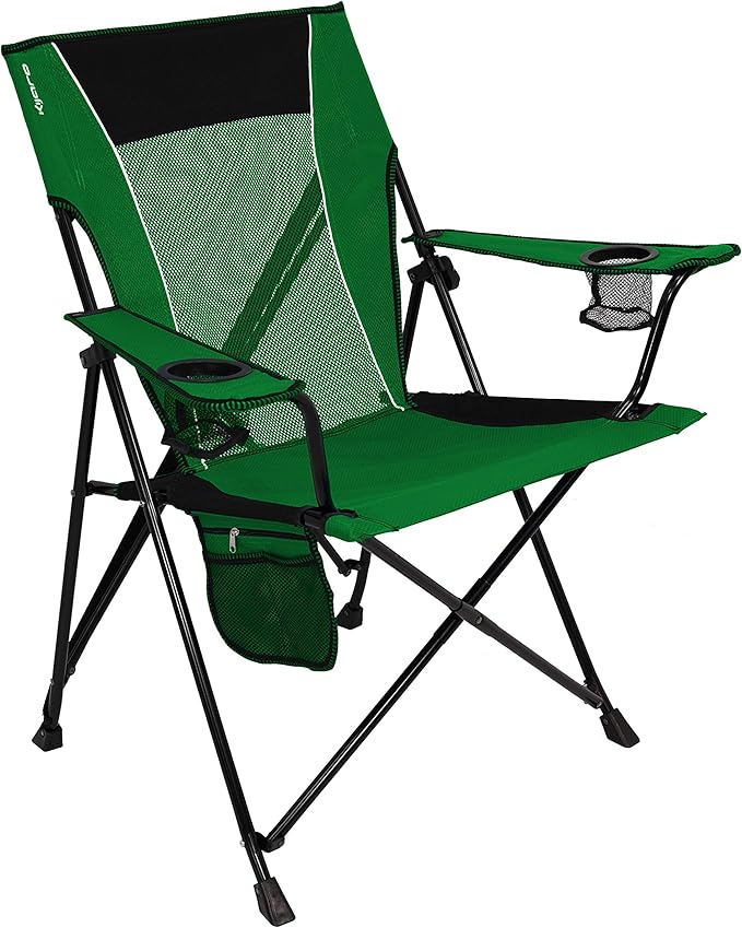 Folding Camping Chairs with Dual Lock, 300 lb Capacity, Jasper Green