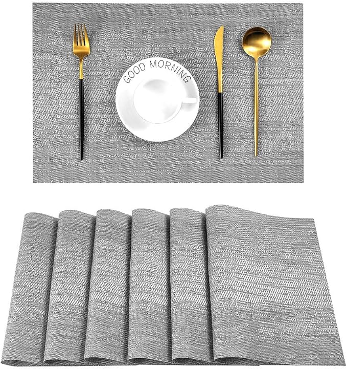 Leetaltree Grey Placemats, Heat Resistant Non-Slip Place mats by Leetaltree-ArtatEveryTable