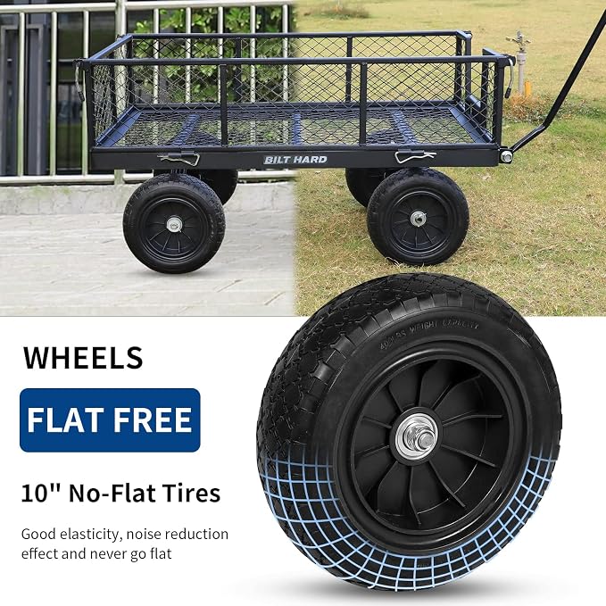 BILT HARD 880 lbs 10" Tires Steel Garden Cart - Image 2